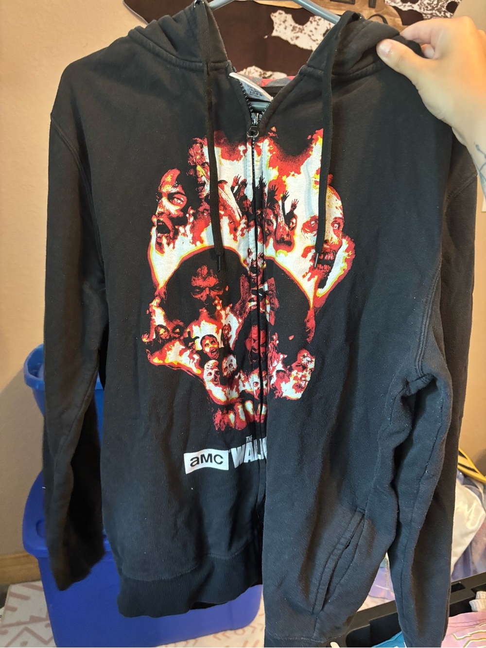 AMC The Walking Dead Men's Black Zip Hoodie Jacket